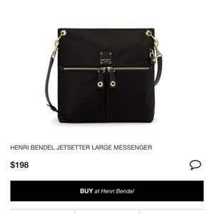 Henri Bendel black Jetsetter messenger